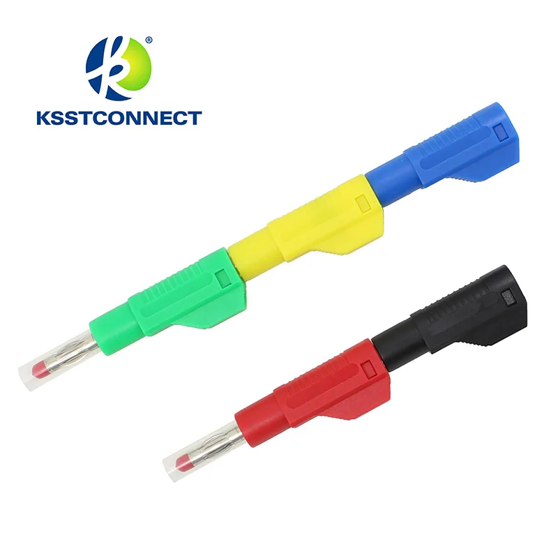 BP450 Quality nickel-plated copper 4mm stackable banana plugs inserted activity continued retractable sheath connector