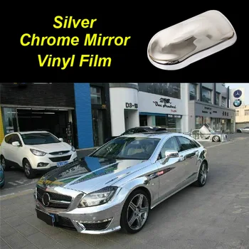 

50x200cm JMM Silver Car Chrome Mirror Vinyl Wrap Film Sticker Electro Coating Car Body Wrapping Motorcycle Automobiles