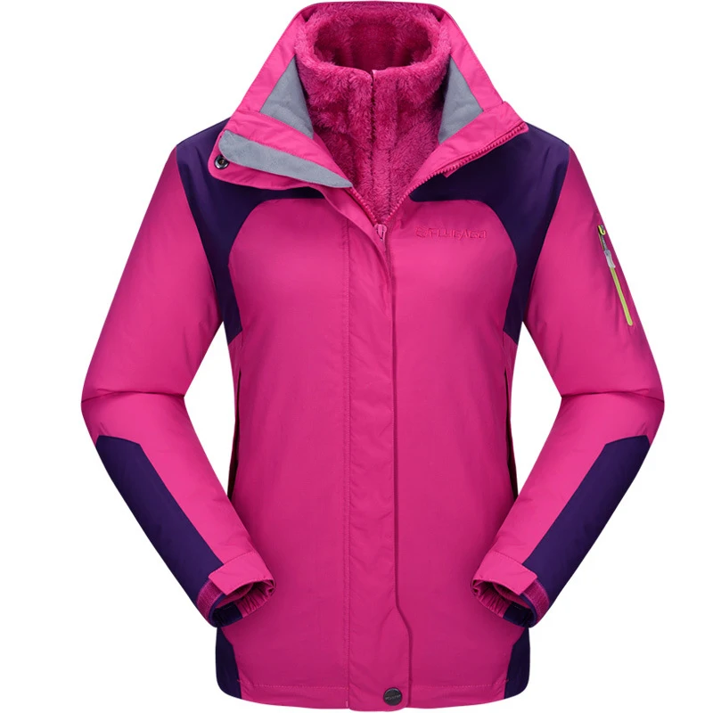 

Winter Hooded 3in1 Waterproof Sport Camping Climbing Ski Outdoor Jacket Women Snowboard Hiking Coat Fleece Liner Casaco Feminino