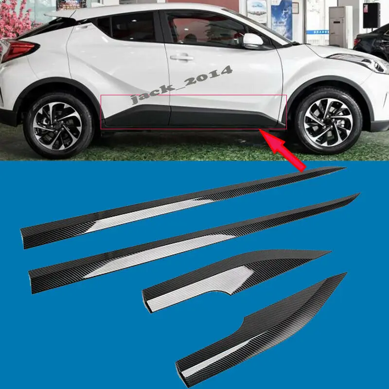 Для TOYOTA C-HR CHR Автомобильная Боковая дверь корпус литье отделка из углеродного волокна стиль
