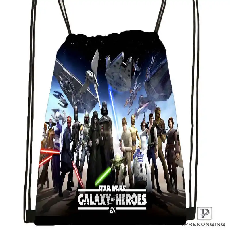 Drawstring Backpack Пользовательские Звездные войны Marvel походная сумка на шнурке милый рюкзак для детей(черная спинка) 31x40 см#180531-02-54 - Цвет: Drawstring Backpack
