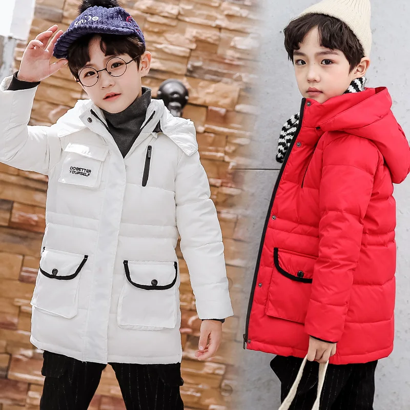 

2019 Winter Duck Down Jacket for Girls Children Made of Feather Coat Clothing Boys Parka Child Hooded Baby Clothes Kids Outwear