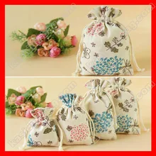 200 шт/партия) Хлопок Лен тканевый кисет подарок