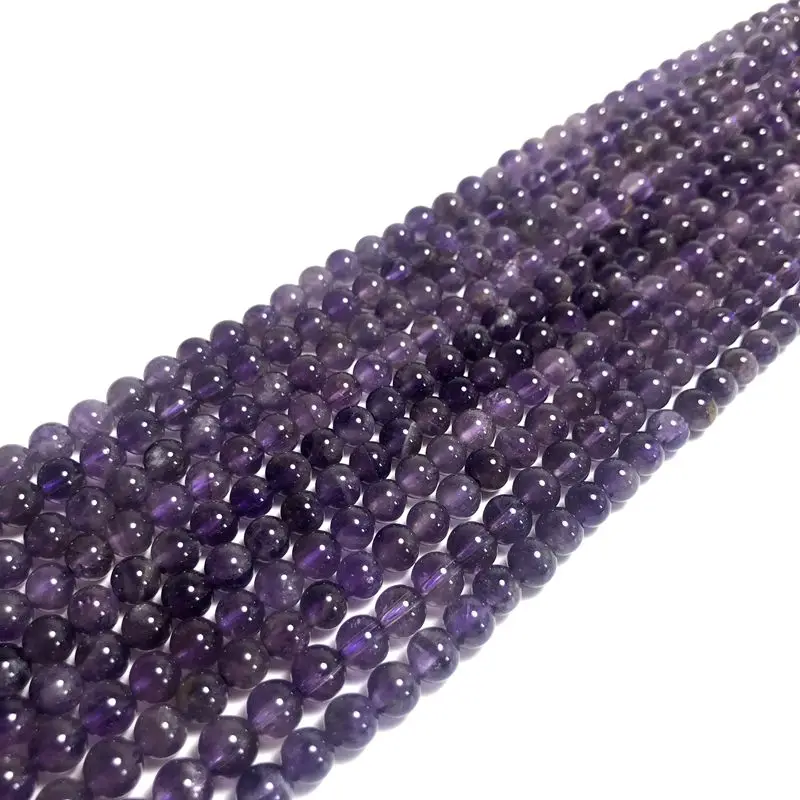 

Natural Amethyst Semi-finished Smooth Ball A Grade DIY Jewelry Accessories Bracelet Necklace Size 5 mm 6 mm 7 mm 8 mm