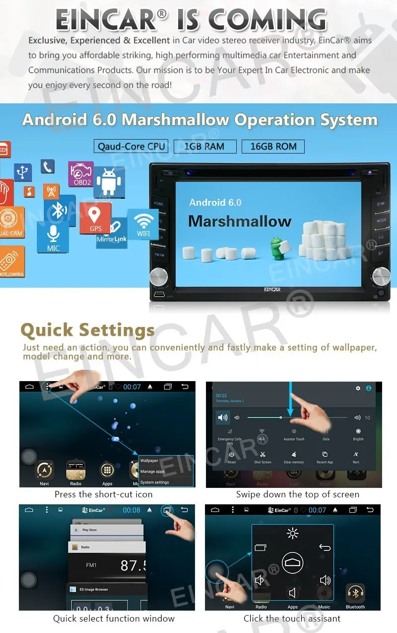 Flash Deal Android 6.0 Quad Core Universaltwo din 2 din Car Audio Stereo GPS Navigation Double 2Din 1024*600 HD Car Radio Multimedia Player 2