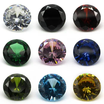 

Wholesale Price 4.0-10mm Round Shape Loose Crystal Zircon Stone Golden, Pink, Garnet, Black, Green, Seablue Gems Beads For Sale