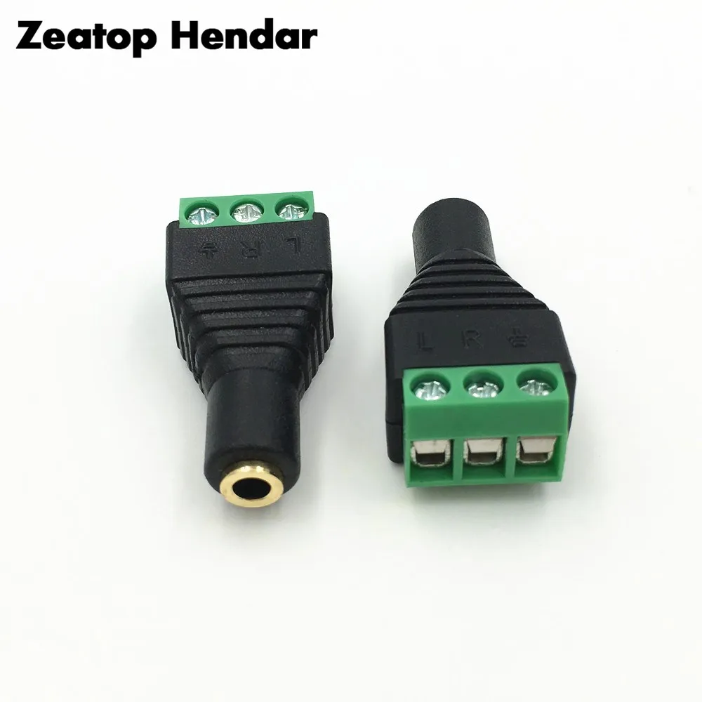 

1Pcs 3.5 mm 3 4 Pole Stereo Female to AV Screw Video Balun Terminal 3.5mm Jack 3/4 Pin Male Block Plug Connector