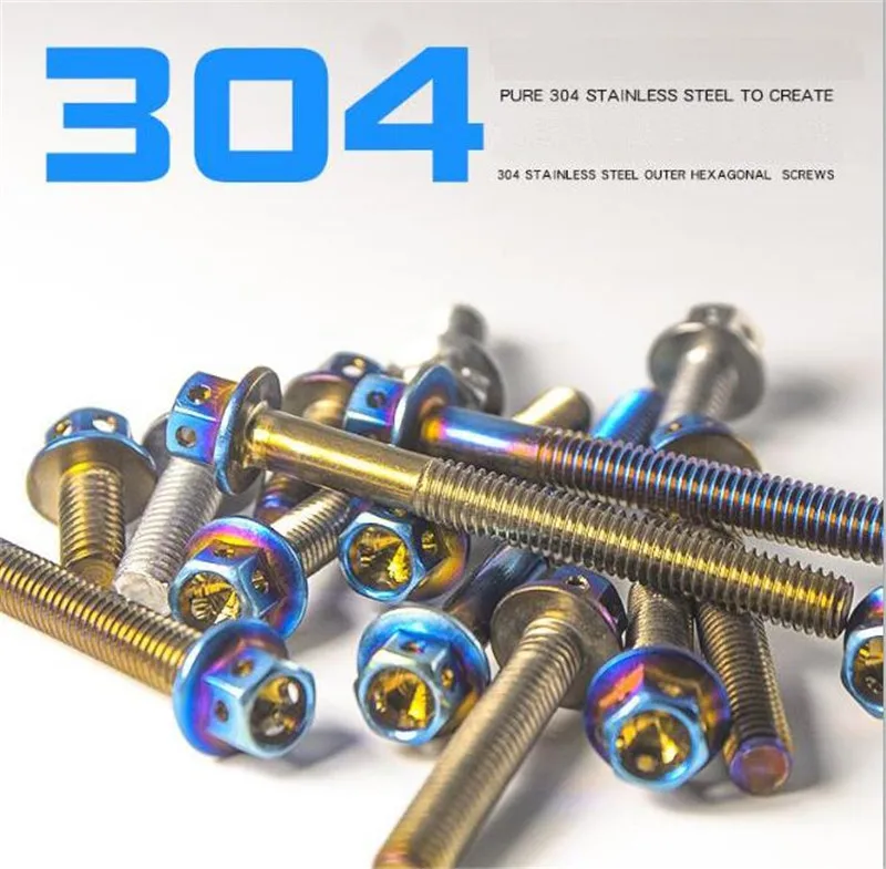

SPIRIT BEAST Stainless Steel Screw Bodywork Personalized Tool Motorcycle M6 Hexagonal Screw Motorcycle Parts Color Screw