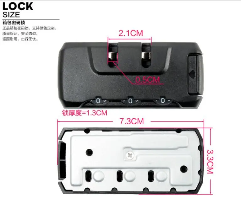 1 шт. 3 цифровой кодовый замок чемодан дорожная сумка кодовый замок ABS материал