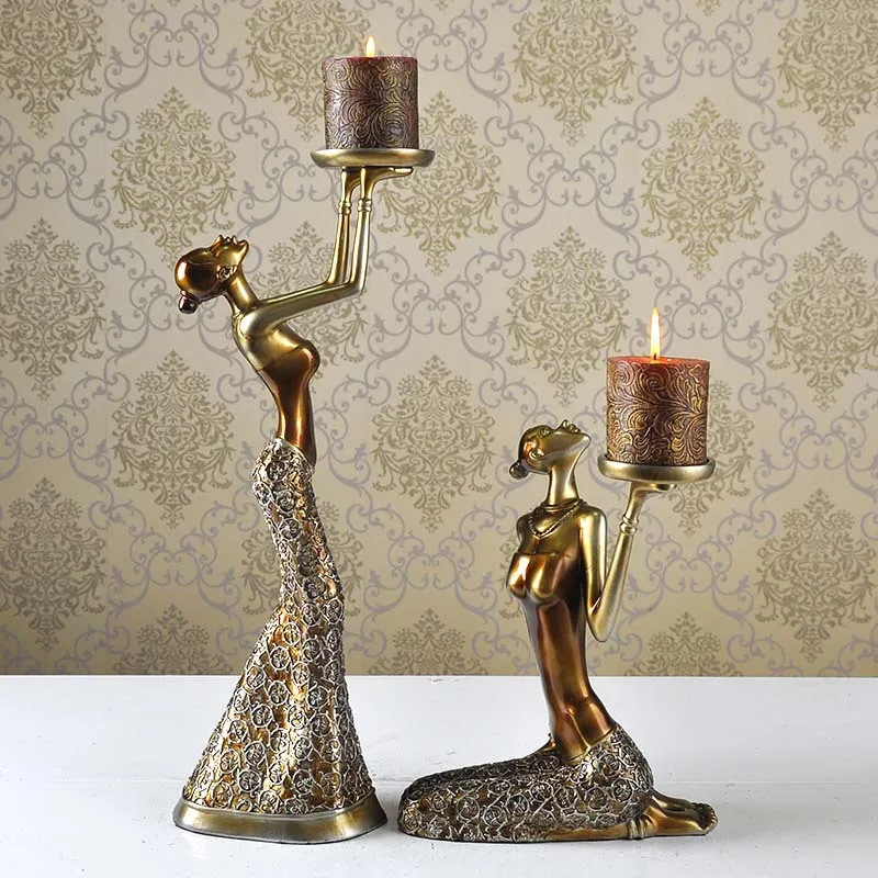 European classical home furnishing retro to do the old wedding gifts dancers happy Candlestick Decorations