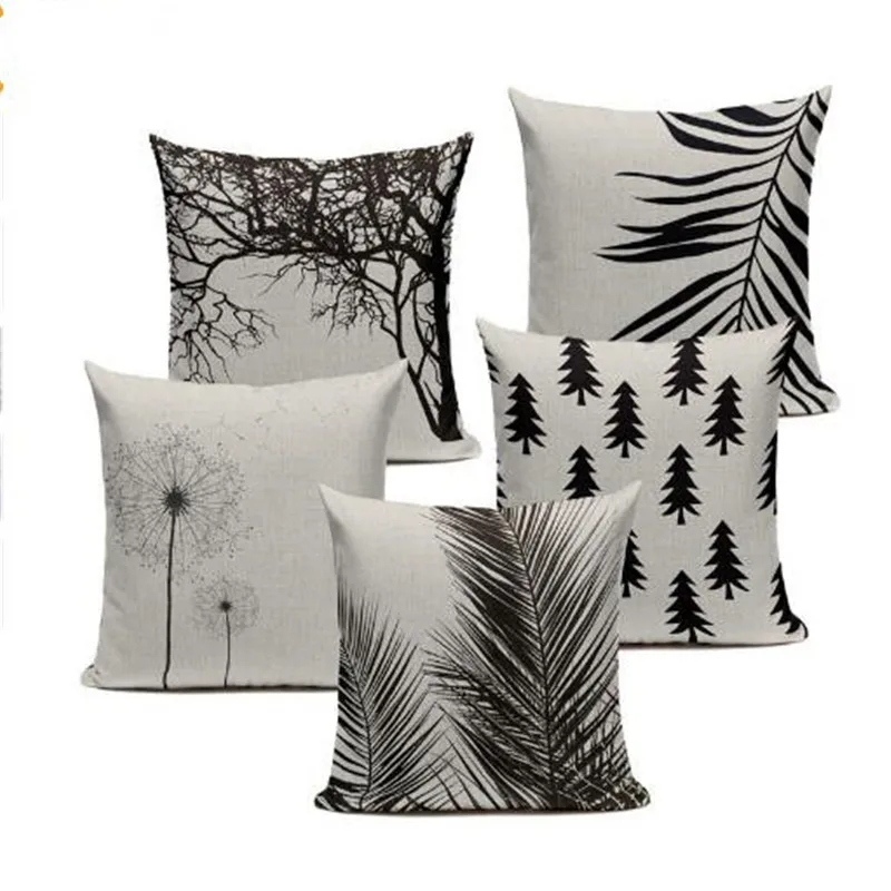 

Nordic style Woven Color Flower Tree Sofa Bed Cushion Decorative Throw Pillow Square Sofa Printed Pillow Cover