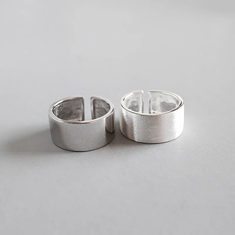 9mm simple open rings For Women 2019 New Trend 100% 925 Sterling Silver Fashion Jewelry INS style ring gift adjustable size ring