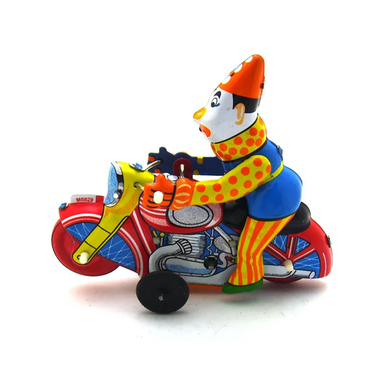 [Funny] взрослая Коллекция Ретро заводная игрушка металлический оловянный клоун на моронцикле шоу акробатика заводные игрушечные фигурки винтажная игрушка
