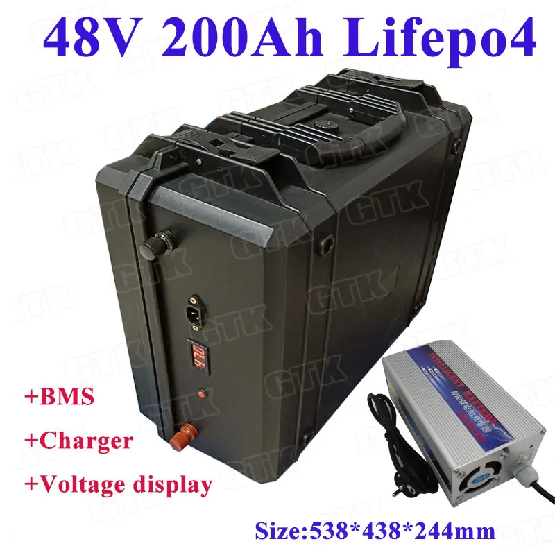 

Power 48V 200Ah 250Ah 180Ah LiFepo4 lithium battery pack with BMS for 8000w motorhome electric car solar energy+10A charger