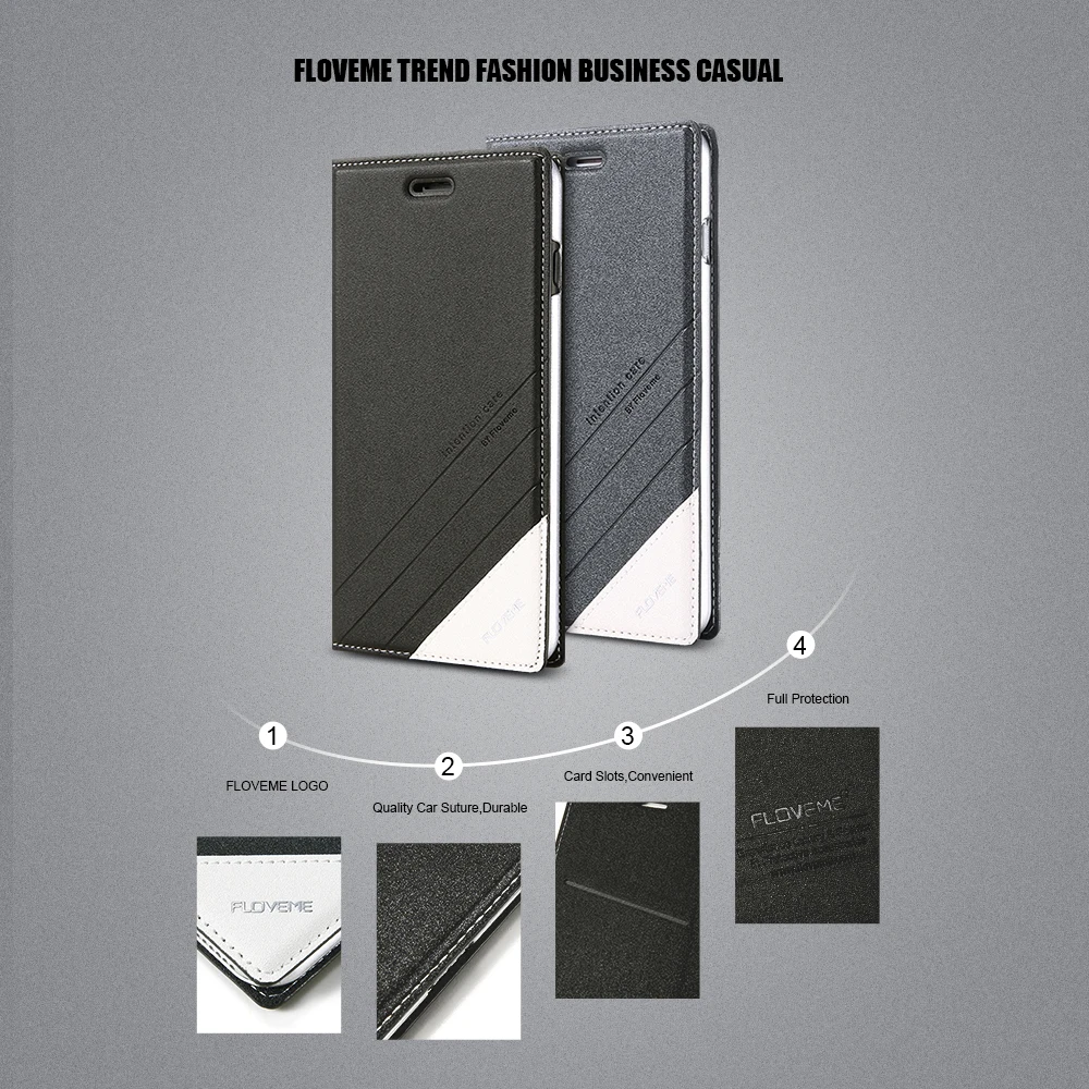 FLOVEME Leather Flip Phone Case For iPhone 5 5S SE iPhone 8 7 6s 7 Plus Cover Cases For iPhone 5s X 5 iPhone 7 6 6s Case Capa   