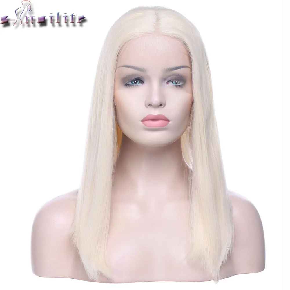 

s-noilite Ombre Glueless Short Bob Lace Front Wigs 2 Tone Color Heat Resistant Synthetic Hair Replacement Wig For Women