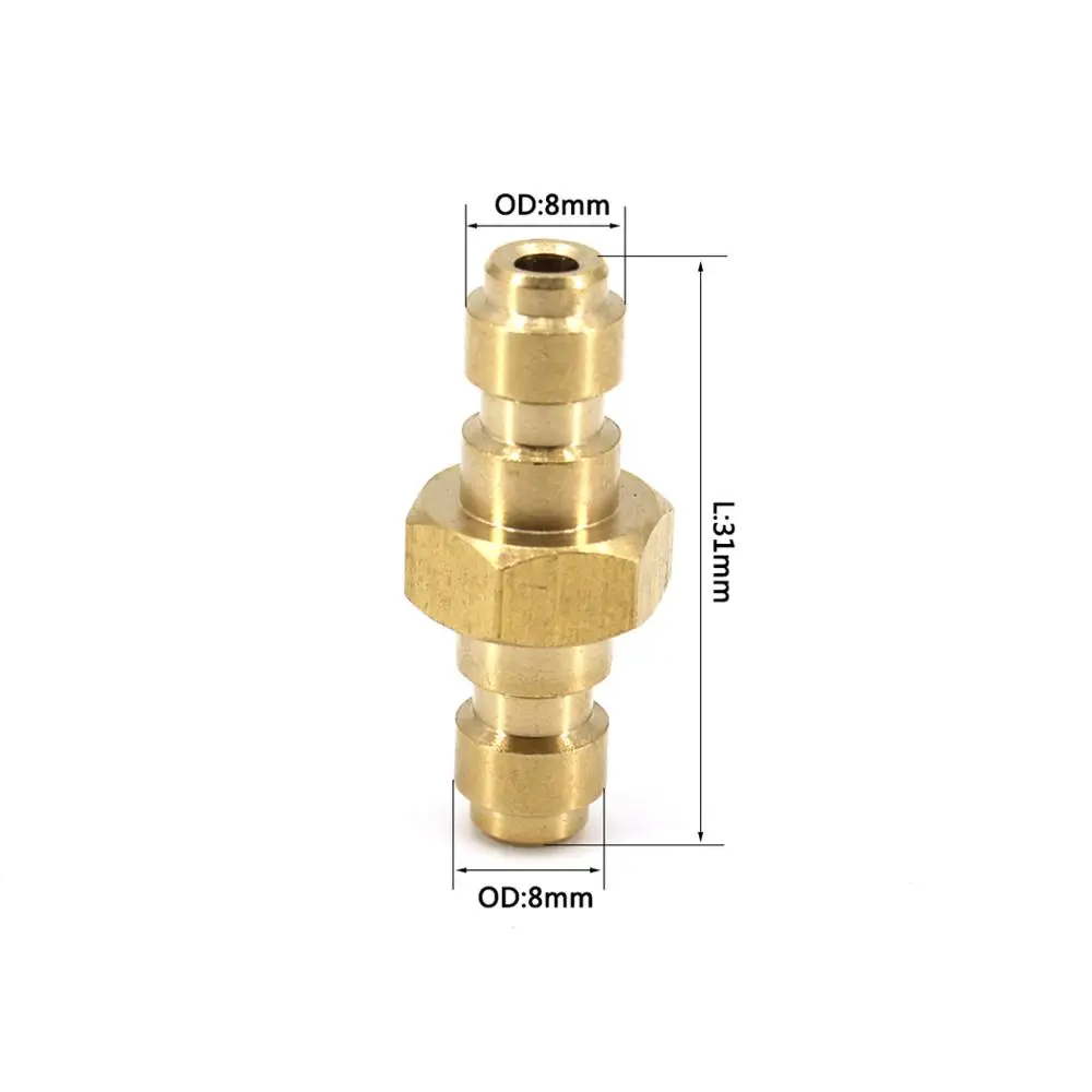 PCP Airforce Пейнтбол Пневматические Быстроразъемные Соединения наполнение воздухом розетка двойной конец вилка из нержавеющей стали 8 мм заполнения ниппель 3 шт./партия - Цвет: copper plug x3