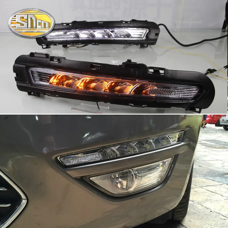 

For Ford Mondeo 2010 2011 2012, Yellow Signal Function Waterproof ABS Cover Car DRL 12V LED Daytime Running Light Daylight SNCN