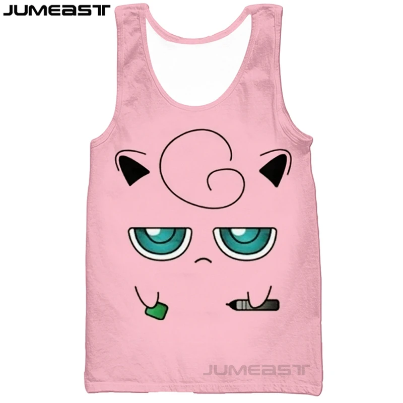 Jumeast бренд для мужчин/женщин 3D Печатный Jigglypuff жилет мужчин Уличная одежда покемон