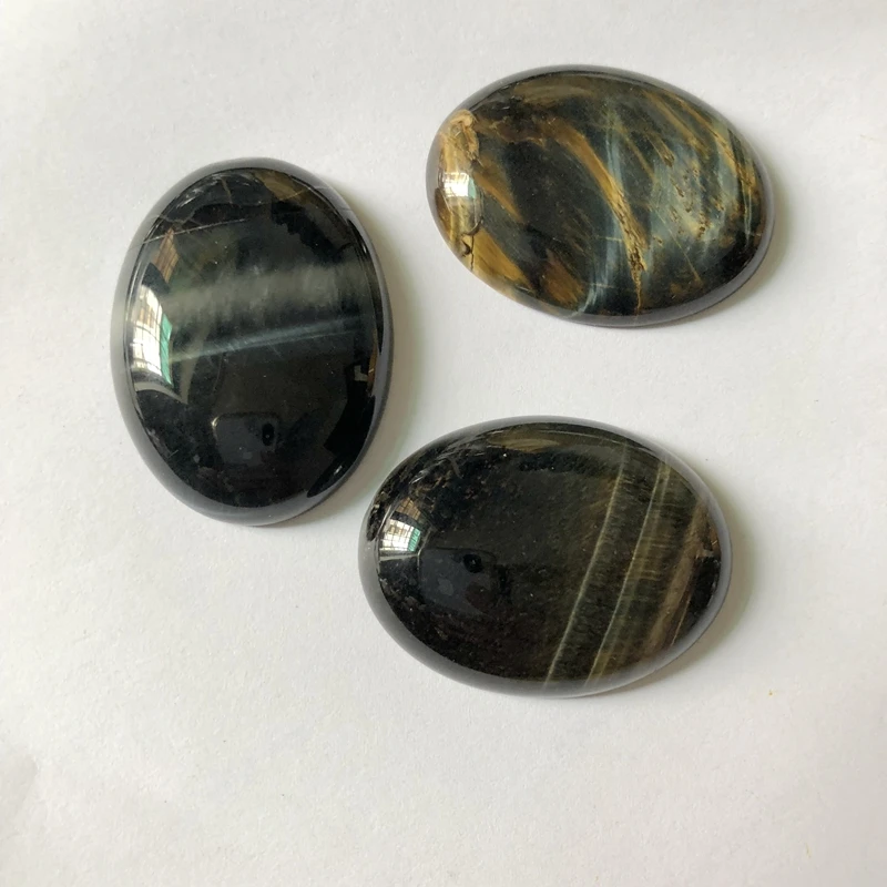 

AA Quality Natural Blue Tiger Eye Cabochons Oval 30x40mm CAB Semi precious stone Jewelry Cabochon Ring Face 1pcs/lot