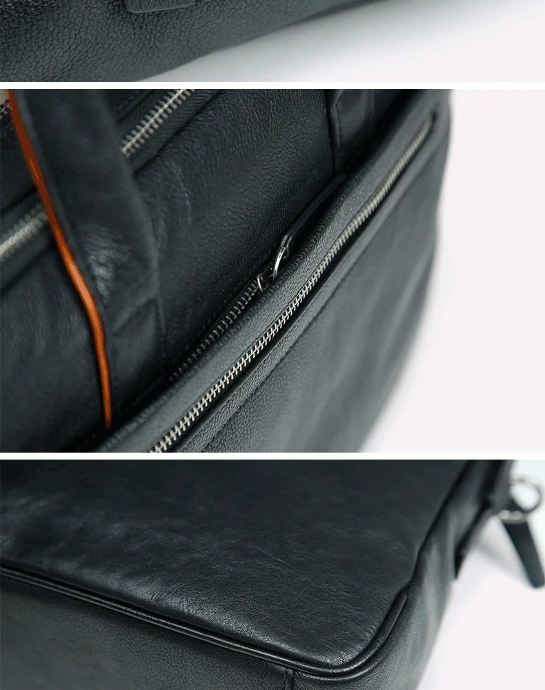 Новинка 2019 года пояса из натуральной кожи для мужчин's Портфели Бизнес черная кожаная сумка повседневное сумка большой ёмкость портфели