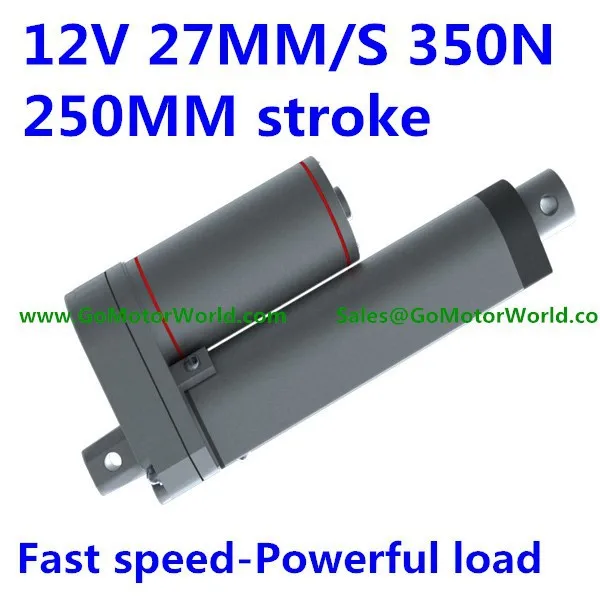 LA10 linear actuator 12V 27mm per sec speed 250mm stroke