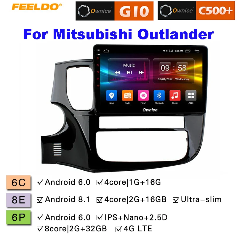 

FEELDO 10.1" 2.5D Nano IPS Screen Android 6.0 Octa Core/DDR3 2G/32G/4G LTE Car Media Player For Mitsubishi Outlander 2013-2018