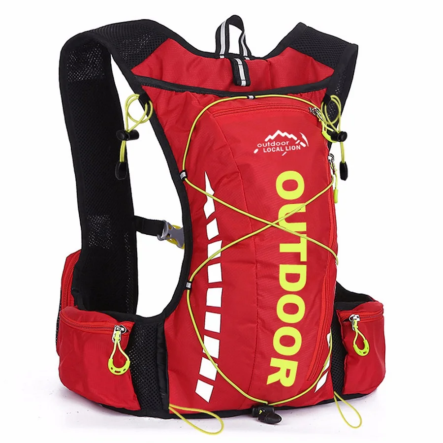 Уличные профессиональные сумки, велосипедный рюкзак, велосипедный рюкзак, рюкзак для бега, рыболовный жилет, сумка, гидратация, 10л - Цвет: red with green