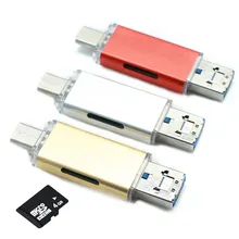 Type-C кард-ридер 3 в 1 высокоскоростной TF кард-ридер адаптер USB 3,0 OTG карта памяти для смартфона металлическая флешка