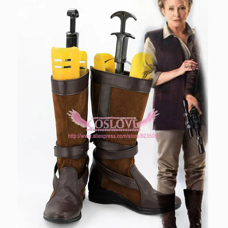 

Episode 7 The Force Awakens General Leia Organa Brown Shoes Cosplay Boots CosplayLove For Halloween Christmas Party