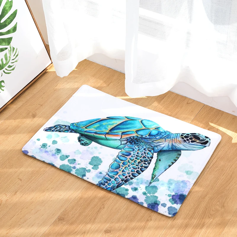 

2017 Welcome Floor Mats Turtles Printed Bathroom Kitchen Carpets Doormats Cat Floor Mat for Living Room Anti-Slip Tapete Esteras