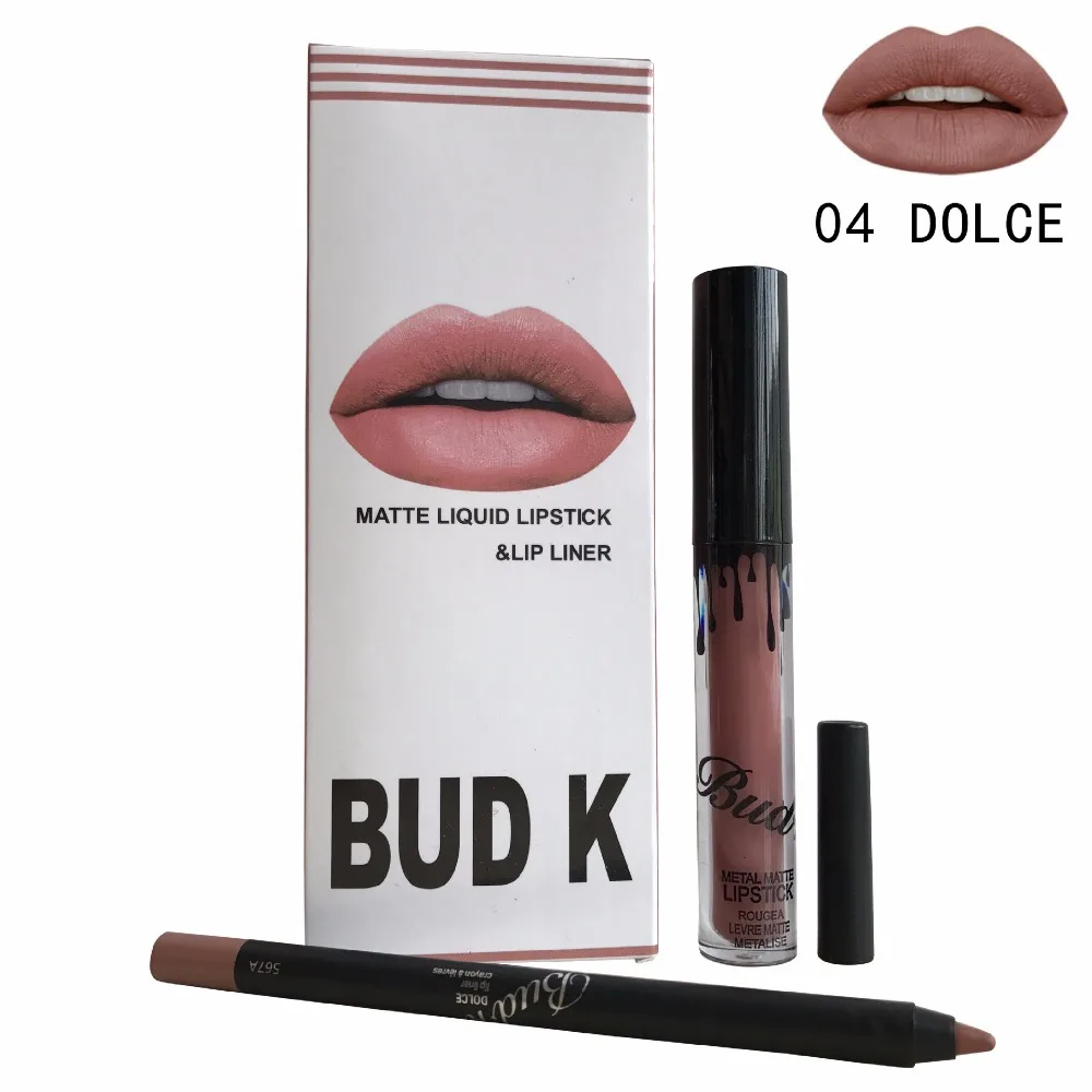BUD K 8color/set matte lipstick+lips pencil long-lasting liquid lipsticks set lip goss makeup candy k me lipkit batom BUD K 8color/set matte lipstick+lips pencil long-lasting liquid lipsticks set lip goss makeup candy k me lipkit batom