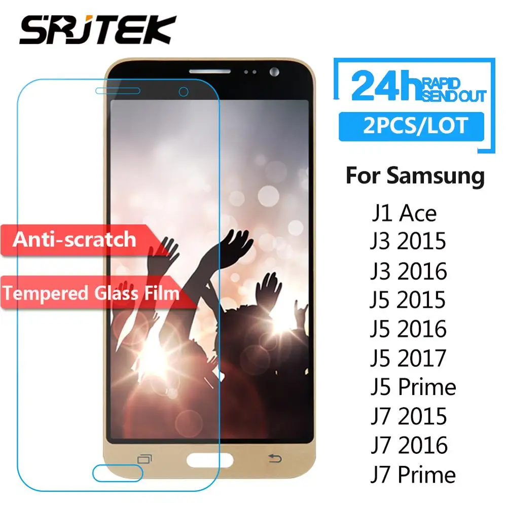 2 шт./лот Srjtek закаленная Защитная стеклянная пленка для экрана SAMSUNG Galaxy J1 Ace J2 2015 J3