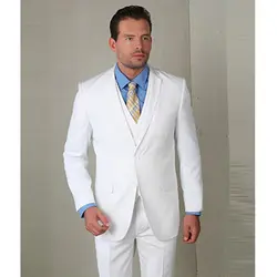 2017 terno slim fit Белый Мужские костюмы Свадебные tuxedo Высокое качество пользовательские мужчины костюм шерстяное пальто кровоточить Смокинги