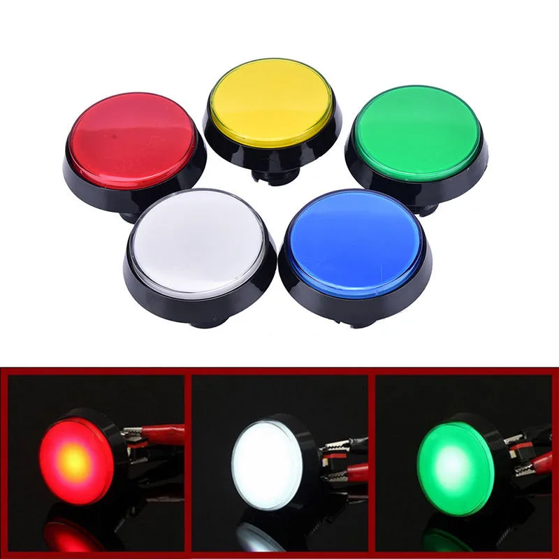 

MAYITR Push Button Arcade Button LED Light Switch Colorful 60mm Big Round Arcade Video Game Player Push Button Set