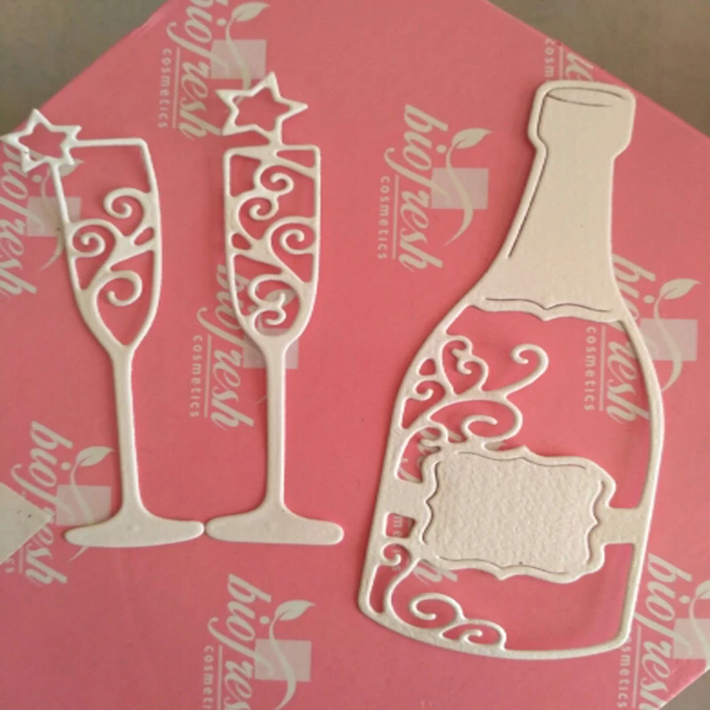 Wine Bottle Design Metal Cutting Die For DIY Scrapbooking Album Paper Cards SU