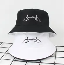 Two Side Reversible black white Bucket Hat men women Chapeau Personal finger embroidery Bob Caps Beach panama hat for summer Two Side Reversible black white Bucket Hat men women Chapeau Personal finger embroidery Bob Caps Beach panama hat for summer