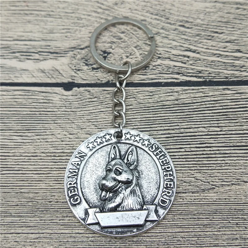 

Elfin Vintage German Shepherd Keychains Antique Silver Antique Bronze German Shepherd Key Chains Keyrings Pet Dog Jewellery
