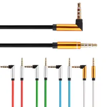 200 шт./лот 1 М 3.5 мм 90 градусов Под Прямым Углом кабель aux Вспомогательные Пачки для iphone для samsung mp3 Наушники