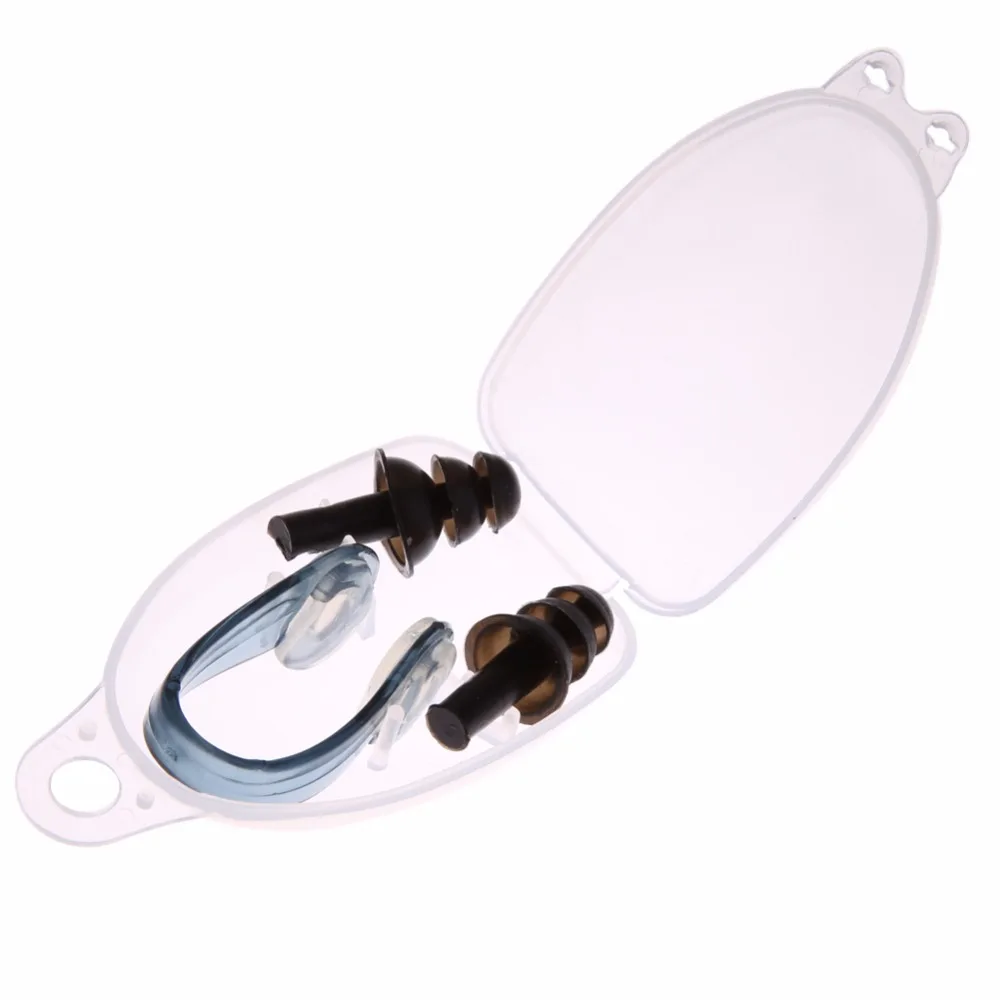 

1 set Swimming Pool Diving Nose Clip Ear Plug Nasal Splint Swim Nose Kids Adults Swimming Training Accessories