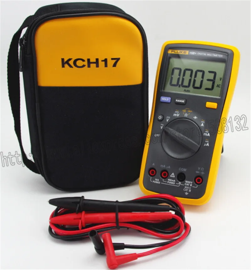 

FLUKE 15B+ Digital multimeter Tester DMM with TL75 test leads + Soft case KCH17