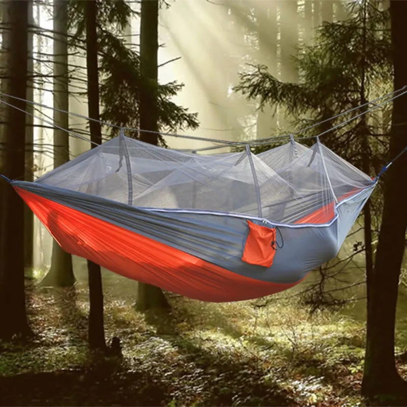 Ultralight Parachute Hammocks Travel Camping Hammock Hunting Fishing Mosquito Net Double Person Swing Outdoor Furniture
