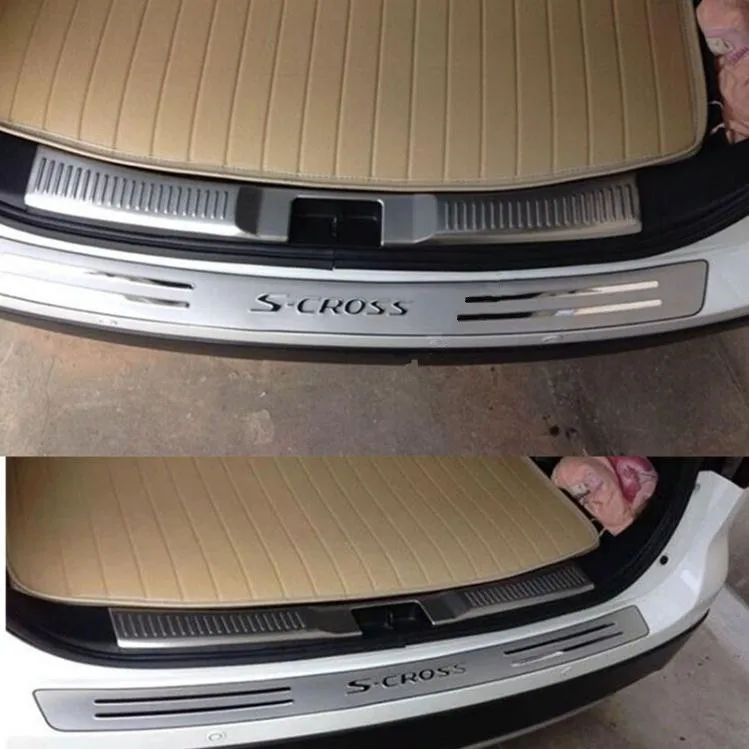

for Suzuki sx4 S-Cross 2013 2014 Built Rearguards Stainless Steel Rear Bumper Protector Car Styling Stickers Accessories