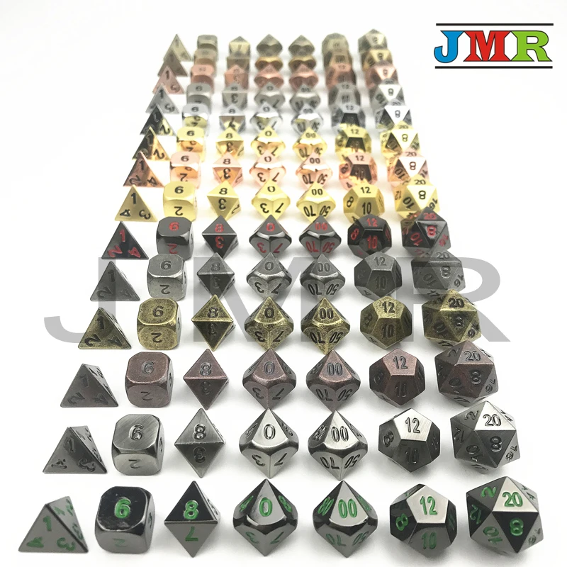 Высококачественные металлические игральные кости Juegos De Mesa Dados Rpg различные типы