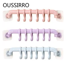 Настоящий Hotaan популярный и практичный крепкий Присоска на присоске настенный крючок Вакуумная стойка 6 Крючки для ванной и кухни наклейки держатель Вешалка