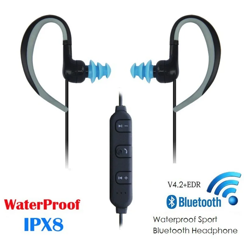 IPX8 наушник для плавания водонепроницаемая bluetooth гарнитура Спортивные
