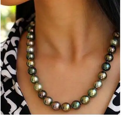 stunning AAA 10-11 mm Tahitian round multicolor pearl necklace 18 INCH | Украшения и аксессуары