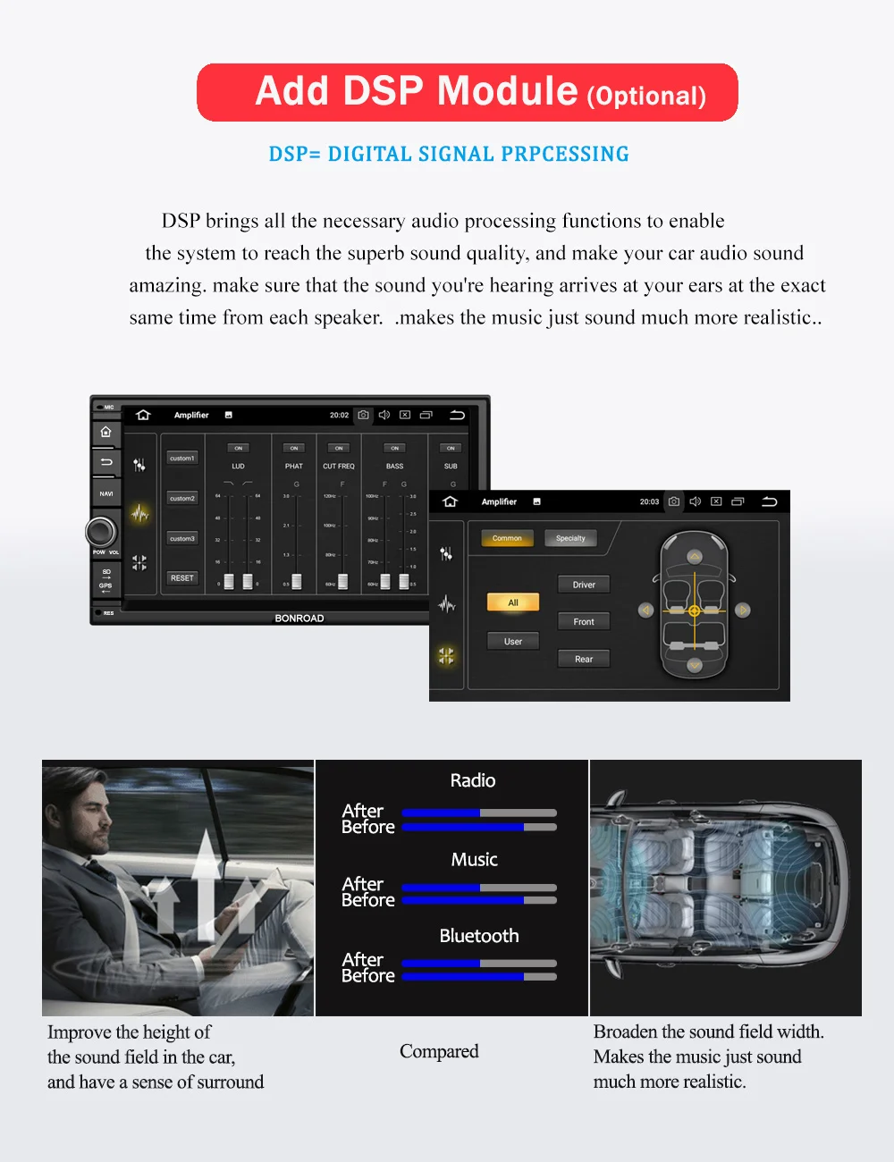 Clearance Bonroad7"2Din Octa Core Android 8.1. Car Multimedia Player With DSP For Nissan GPS Navigation Radio Stereo Audio Player(No DVD) 1