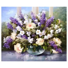 Горячая без рамы акриловая краска по номеру Набор DIY масляная краска ing холст цифровой домашний декор Лавандовые цветы
