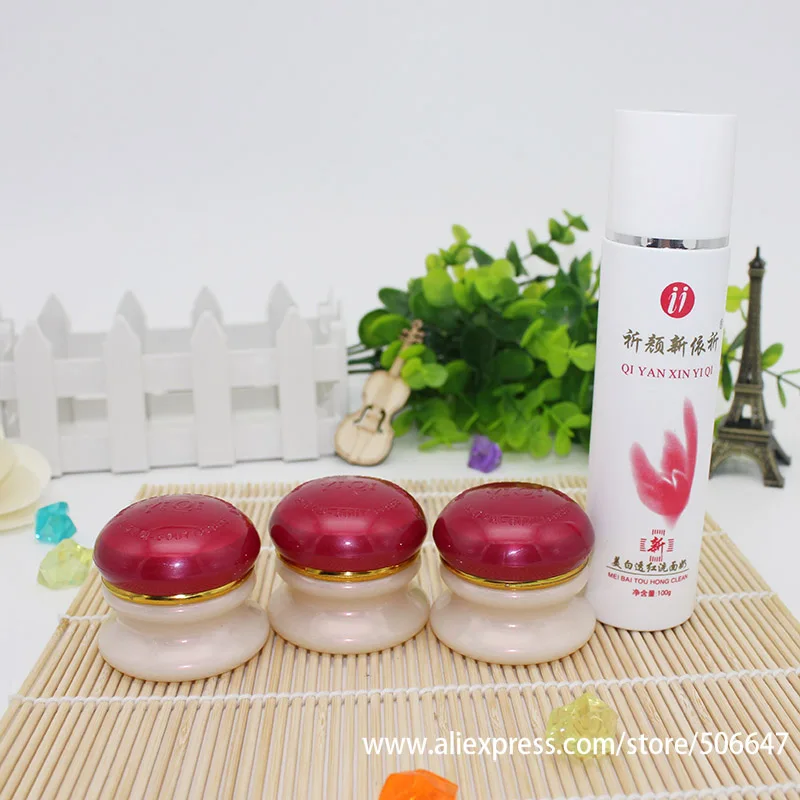 

Free shipping Yiqi Beauty Whitening Red Cover Set ABC cream bai li tou hong dffective 7 days female
